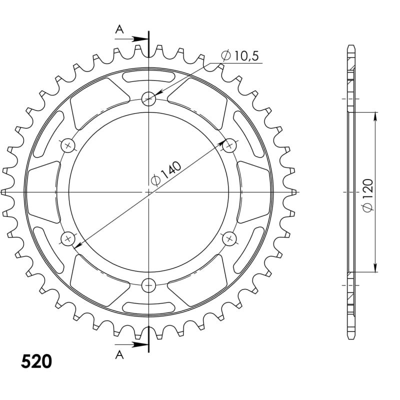 CORONA SUPERSPROX ACERO KAWASAKI 520 X 42 - RFE1490X42BLK