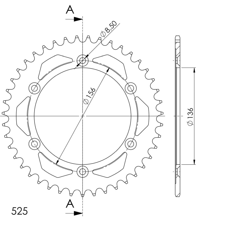 CORONA SUPERSPROX ACERO SUZUKI 525 X 43 - RFE1791X43BLK
