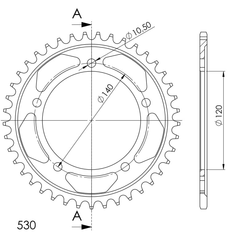 CORONA SUPERSPROX ACERO SUZUKI - TRIUMPH 530 X 41 - RFE1800X41BLK