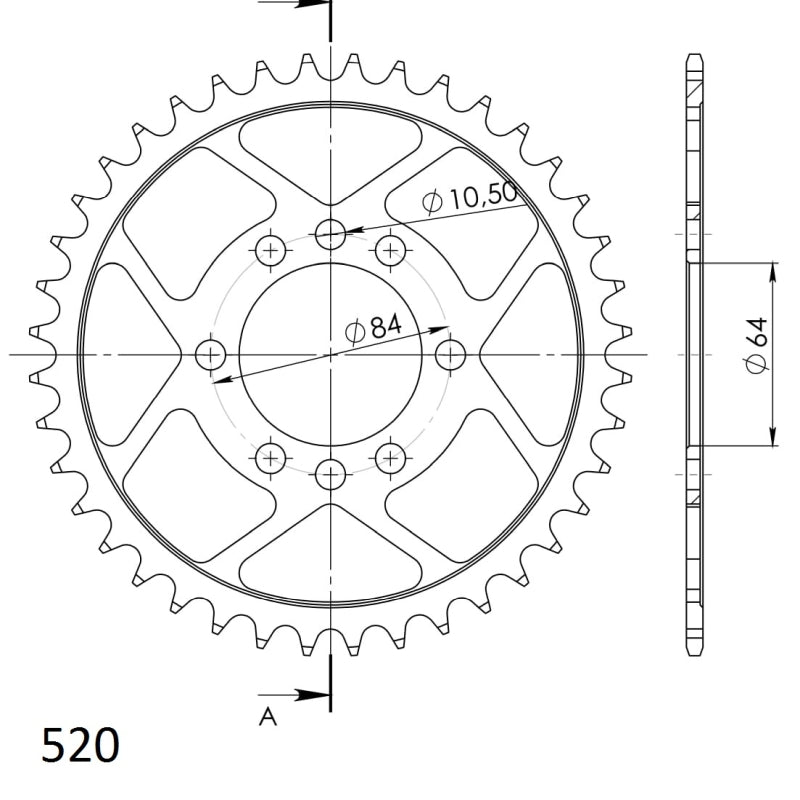 CORONA SUPERSPROX ACERO SUZUKI 520 X 40 - RFE1826X40BLK