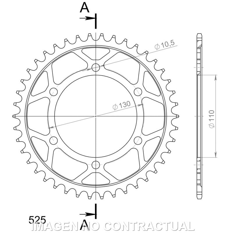 CORONA SUPERSPROX ACERO YAMAHA 525 X 42 - RFE480X42BLK