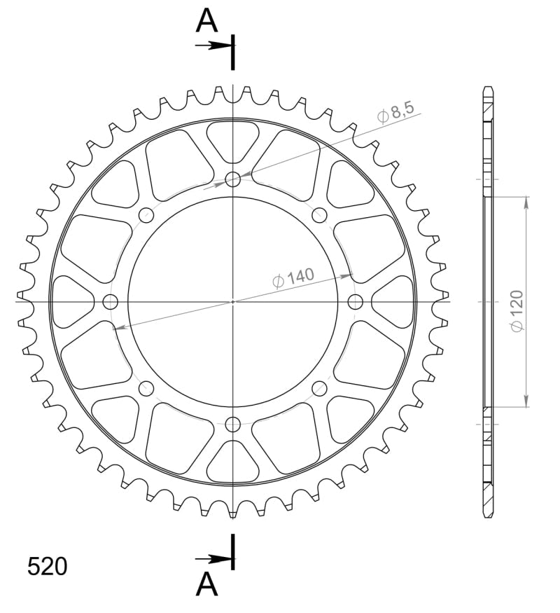 CORONA SUPERSPROX ACERO KAWASAKI 520 X 46 - RFE487X46BLK