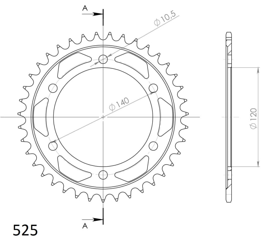 CORONA SUPERSPROX ACERO KAWASAKI 525 X 39 - RFE498X39BLK