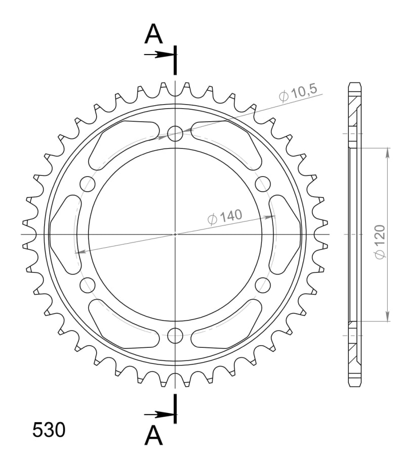 CORONA SUPERSPROX ACERO KAWASAKI - SUZUKI 530 X 40 - RFE499X40BLK