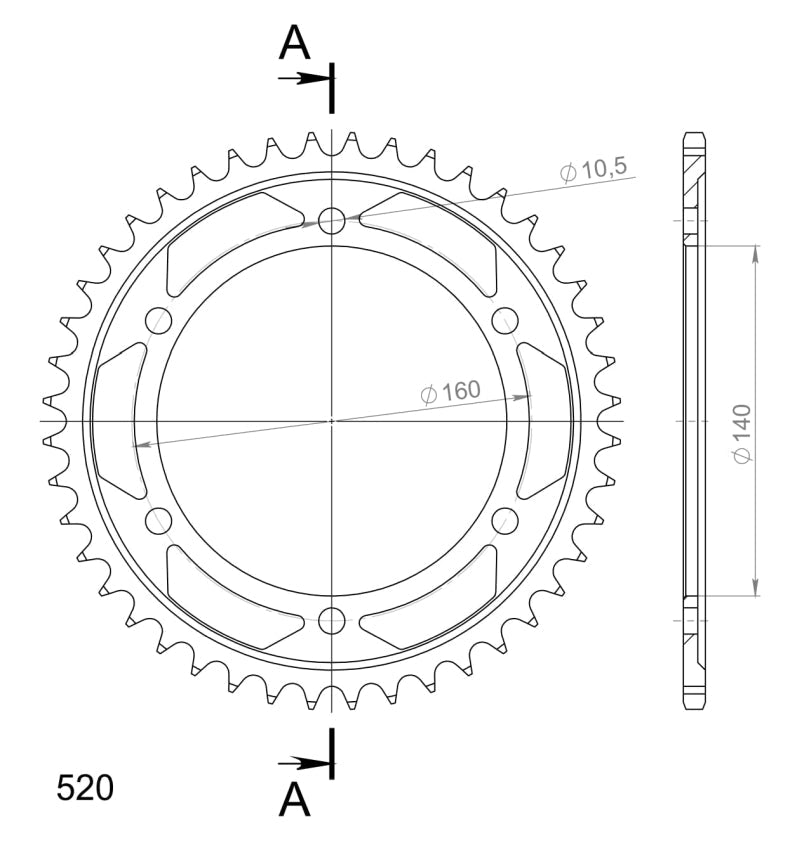 CORONA SUPERSPROX ACERO KAWASAKI 530 X 44 - RFE502X44BLK