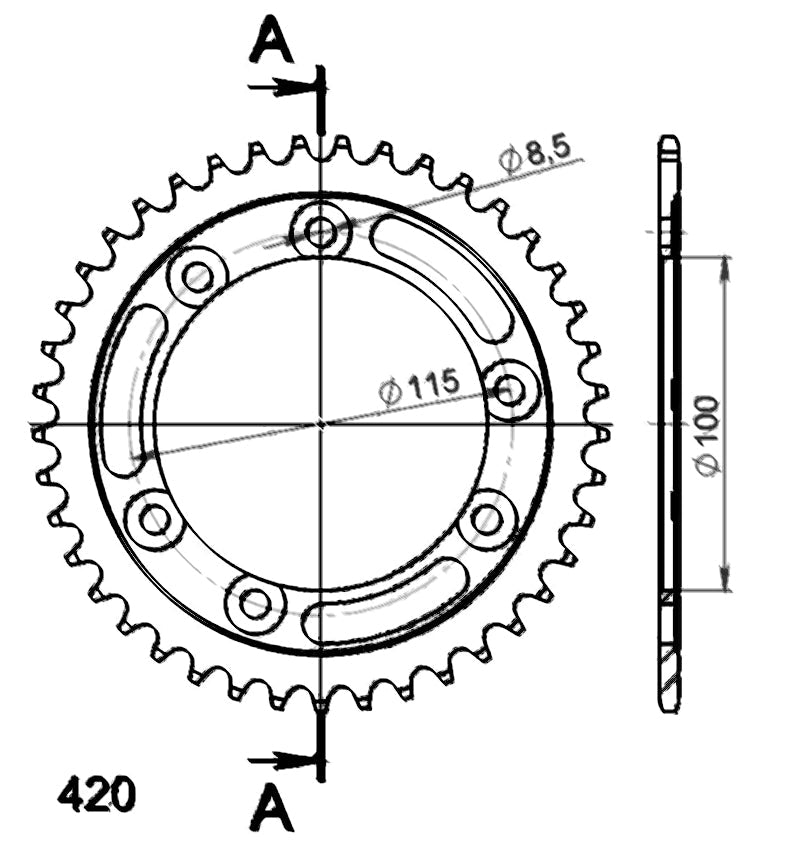 CORONA SUPERSPROX ACERO BETA 420 X 41 - RFE6615X41BLK
