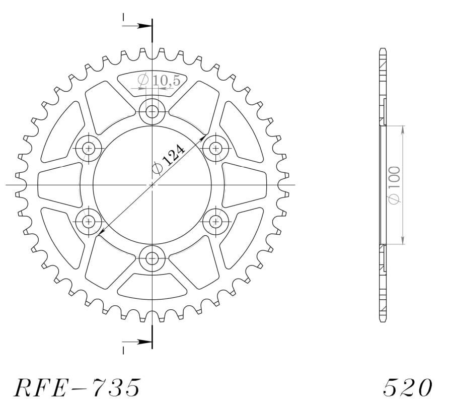 CORONA SUPERSPROX ACERO DUCATI 520 X 44 - RFE735X44BLK
