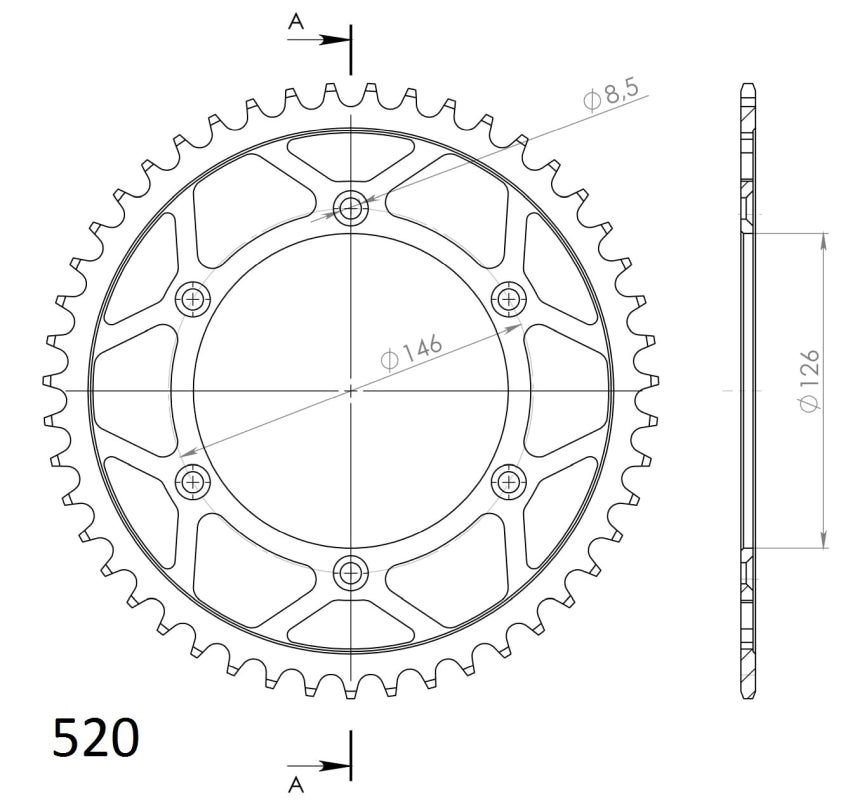 CORONA SUPERSPROX ACERO SUZUKI 520 X 47 - RFE808X47BLK