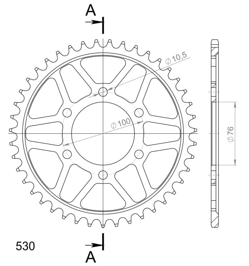 CORONA SUPERSPROX ACERO SUZUKI 530 X 43 - RFE816X43BLK