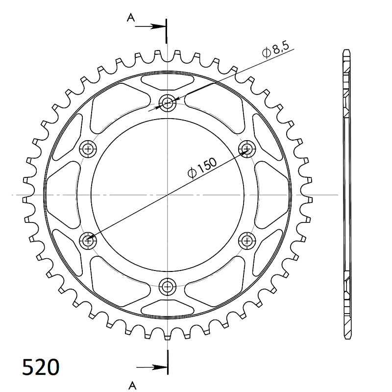 CORONA SUPERSPROX ACERO KTM 520 X 45 - RFE990X45BLK