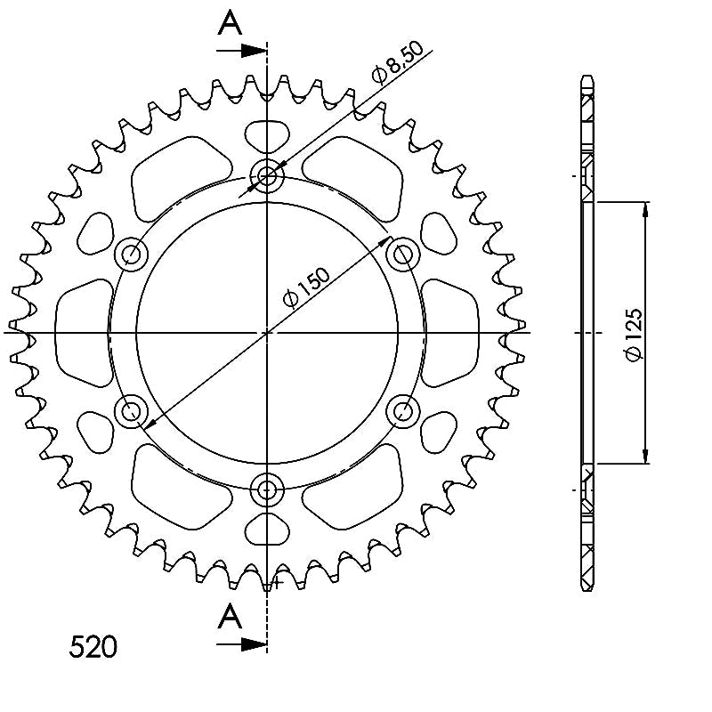 CORONA SUPERSPROX ACERO KTM 520 X 47 - RFE990X47BLK