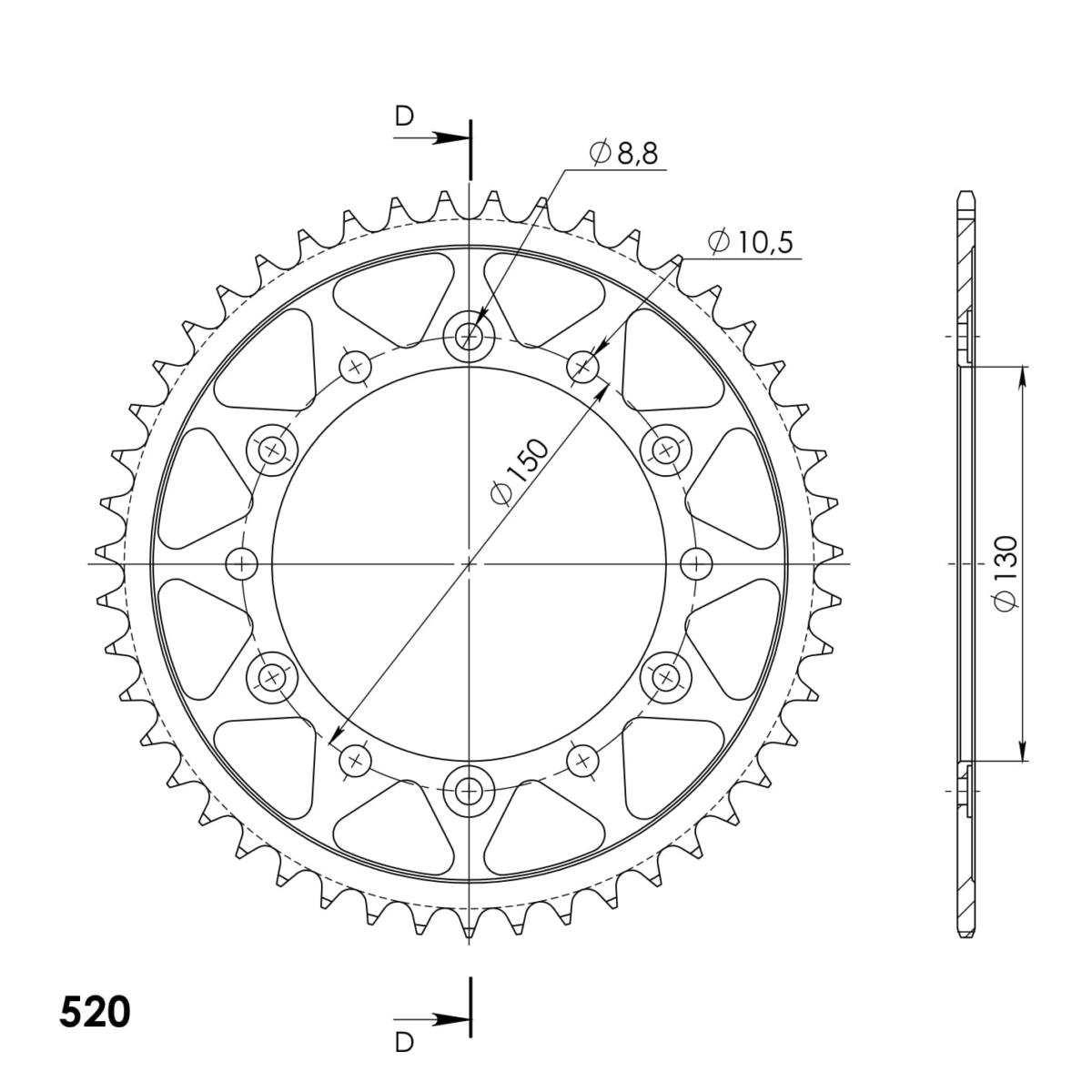 CORONA SUPERSPROX ACERO HONDA 520 X 47 - RFE2453X47BLK