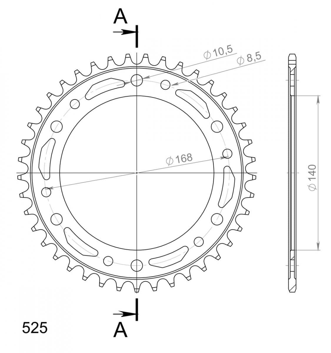 CORONA SUPERSPROX ACERO BMW 525 X 41 - RFE6X41BLK