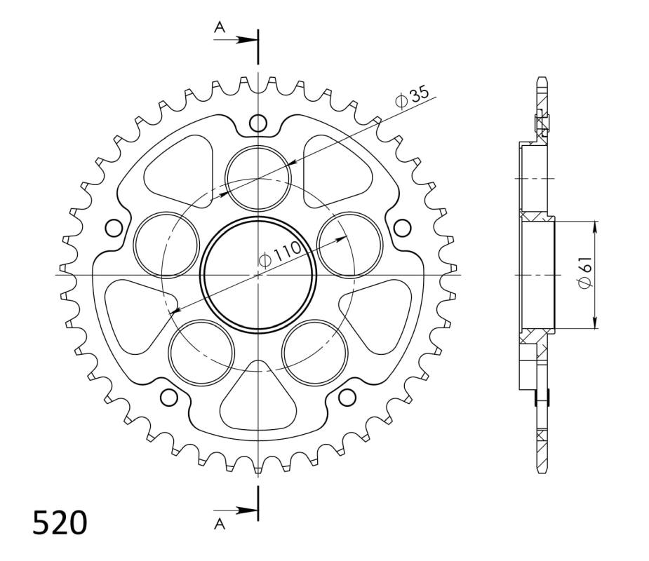 CORONA SUPERSPROX STEALTH NEGRA 520 X 43 - RST615X43BLK