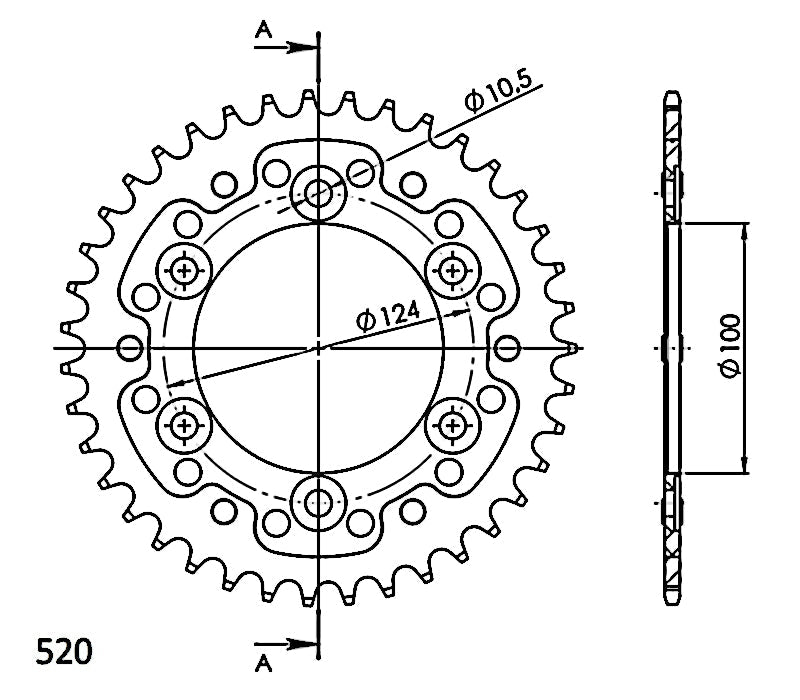 CORONA SUPERSPROX STEALTH NEGRA DUCATI 520 X 40 - RST735X40BLK
