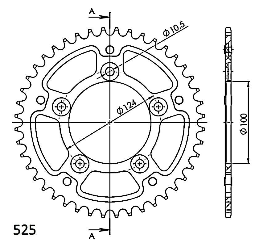 CORONA SUPERSPROX STEALTH NEGRA DUCATI 525 X 46 - RST744X46BLK