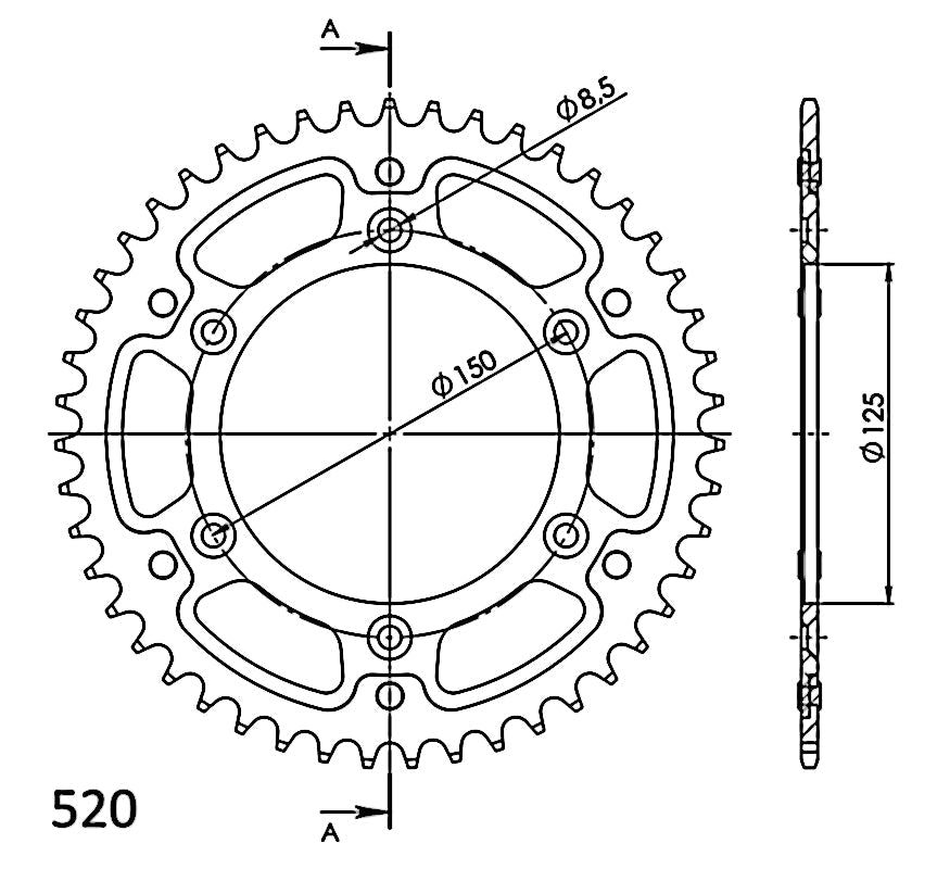 CORONA SUPERSPROX STEALTH NEGRA 520 X 47 - RST990X47BLK