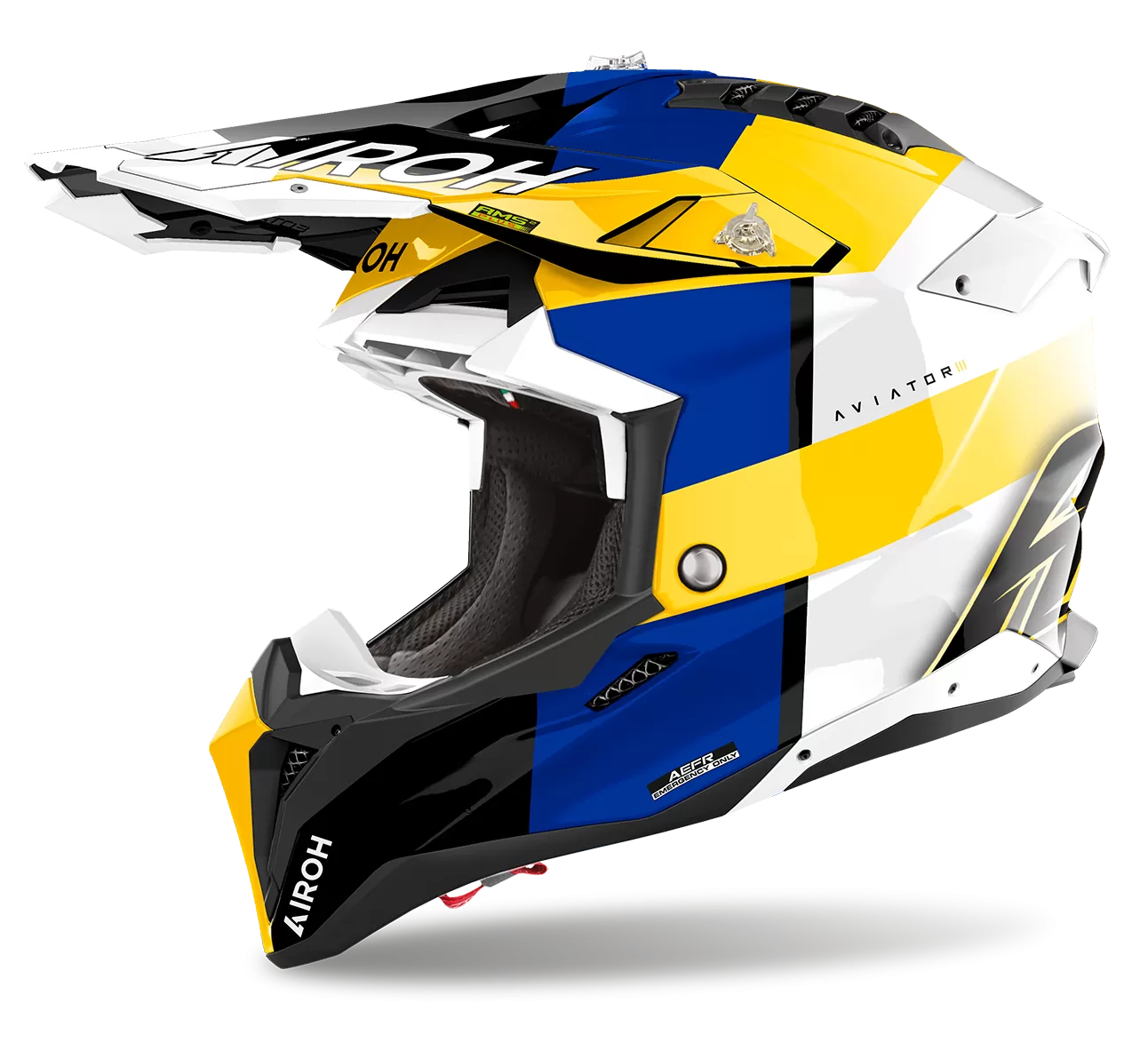 CASCO AIROH AVIATOR 3 MONARCH BLUE/YELLOW GLOSS