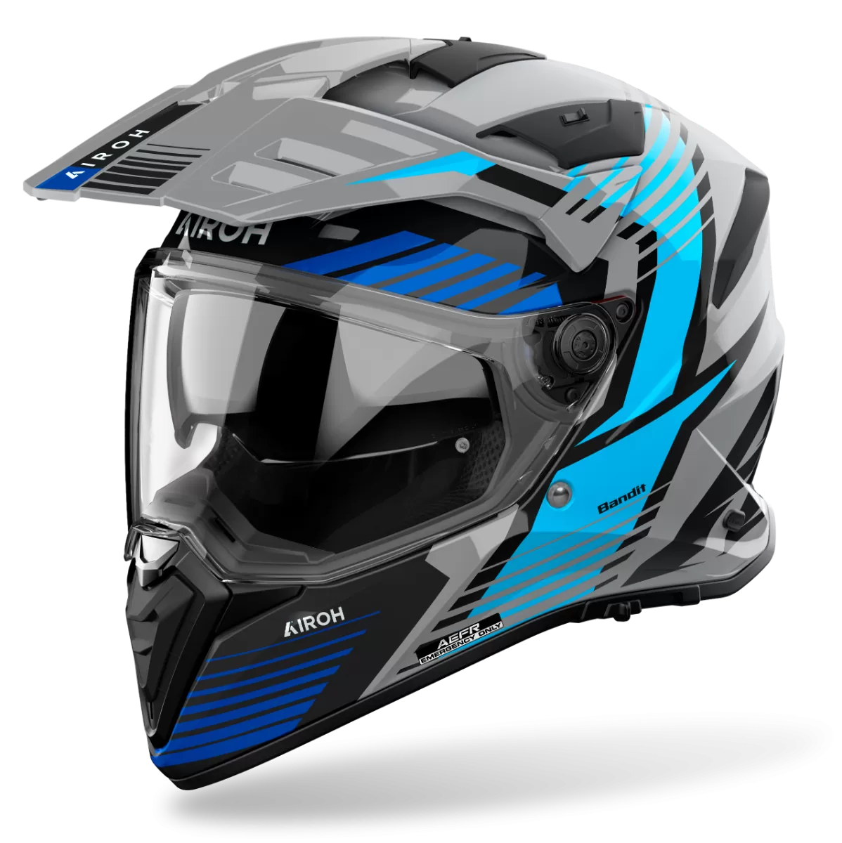 CASCO AIROH BANDIT SPICY BLACK BLUE GLOSS