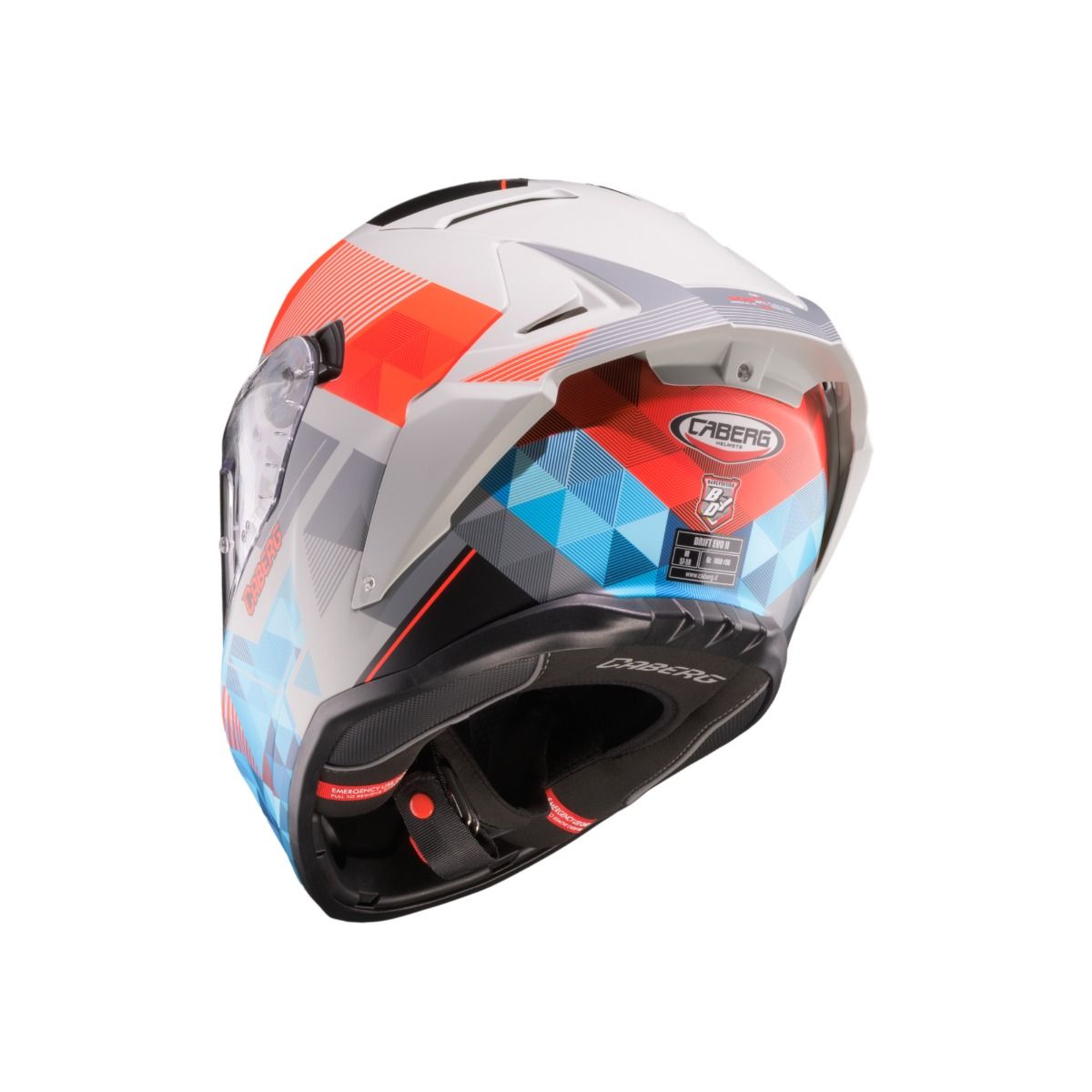 CASCO CABERG DRIFT EVO II PRISM MATT GREY/RED FLUO/BLUE