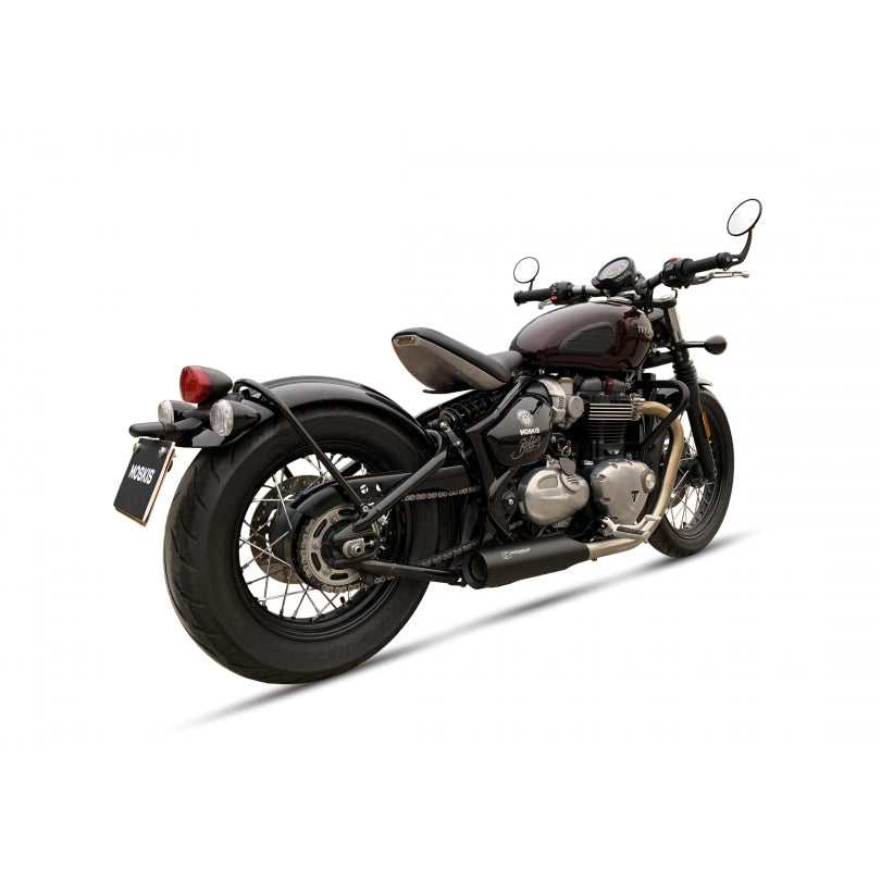 ESCAPE IXIL SLIP ON (LEFT MUFFLER) - IRONHEAD ROUND BLACK - TRIUMPH BOBBER 17-20 (DV01 DV01A)