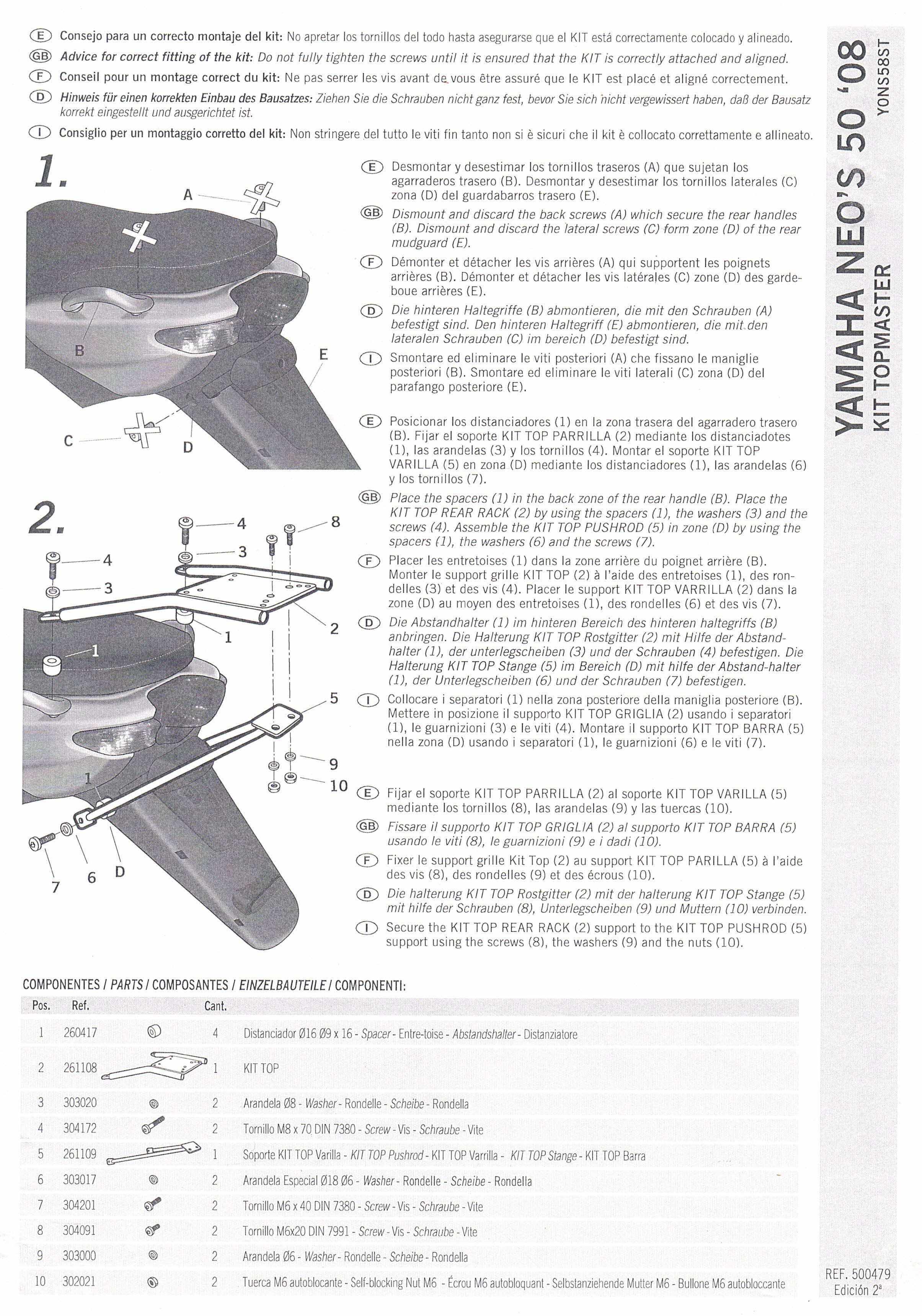 TOP MASTER YAMAHA NEOS 50