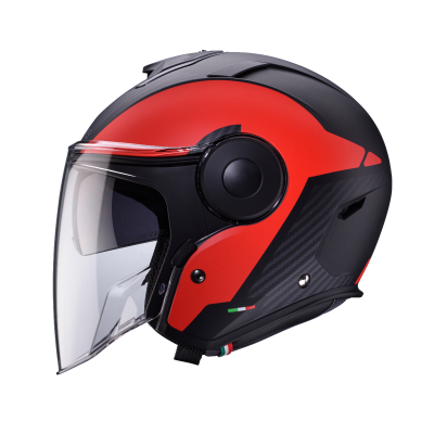 CASCO CABERG MILANO MATT BLACK/RED