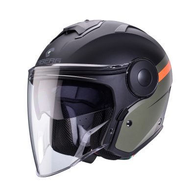 CASCO CABERG SOHO ZEPHYR MATT BLACK/MILITARY GREEN/ORANGE