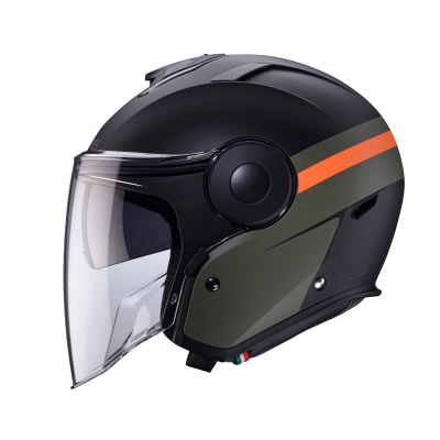 CASCO CABERG SOHO ZEPHYR MATT BLACK/MILITARY GREEN/ORANGE