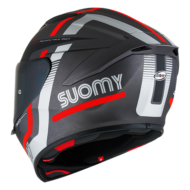 CASCO SUOMY TRACK-1 NINETY SEVEN MATT GUN METAL/RED E06