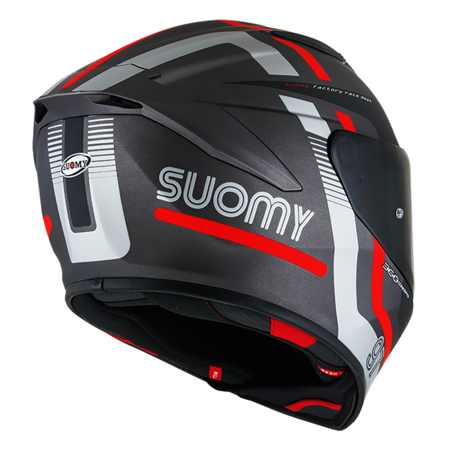 CASCO SUOMY TRACK-1 NINETY SEVEN MATT GUN METAL/RED E06