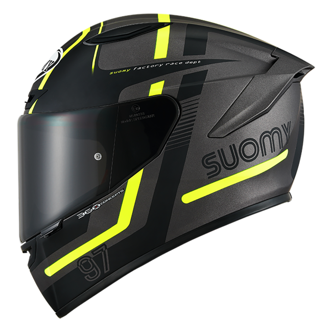 CASCO SUOMY TRACK-1 NINETY SEVEN MATT GUN METAL/YELLOW E06