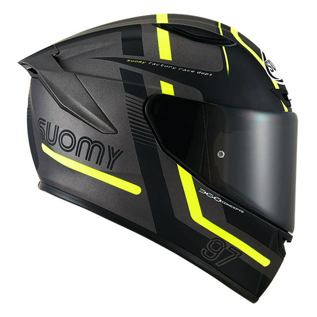 CASCO SUOMY TRACK-1 NINETY SEVEN MATT GUN METAL/YELLOW E06
