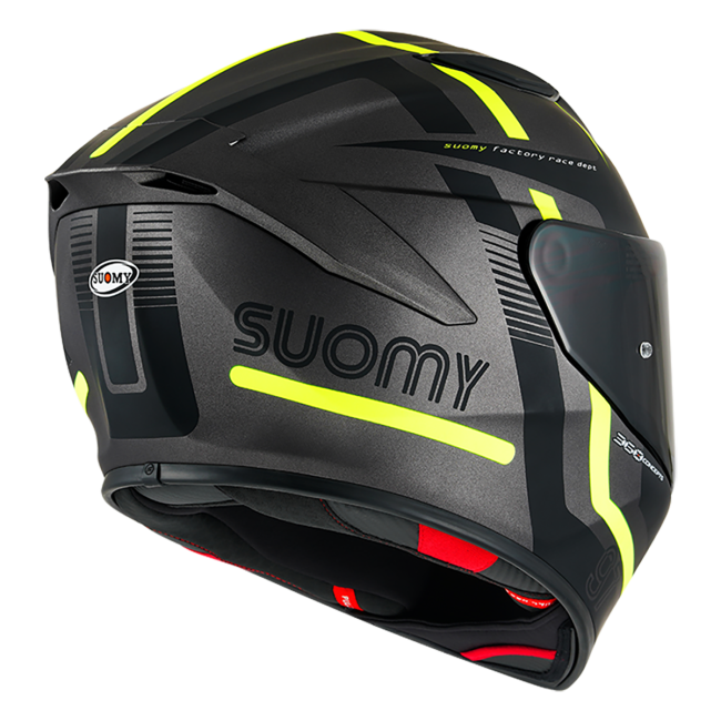 CASCO SUOMY TRACK-1 NINETY SEVEN MATT GUN METAL/YELLOW E06