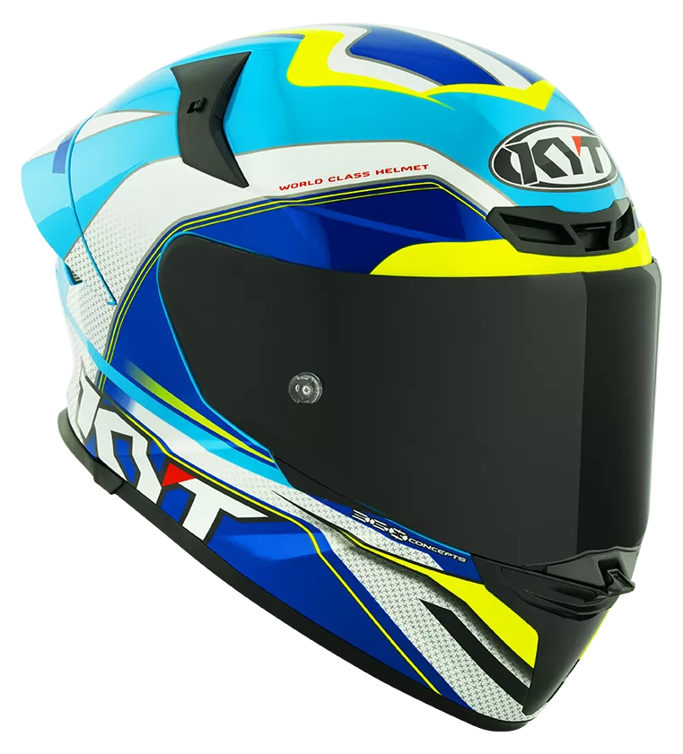 CASCO KYT TT-REVO GRAND PRIX WHITE/LIGHT BLUE