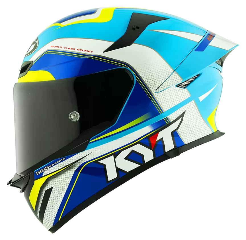CASCO KYT TT-REVO GRAND PRIX WHITE/LIGHT BLUE