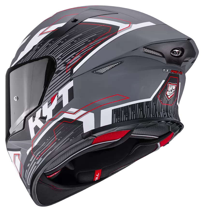 CASCO KYT TT-REVO SPEEDING MATT GRL GREY/BLACK