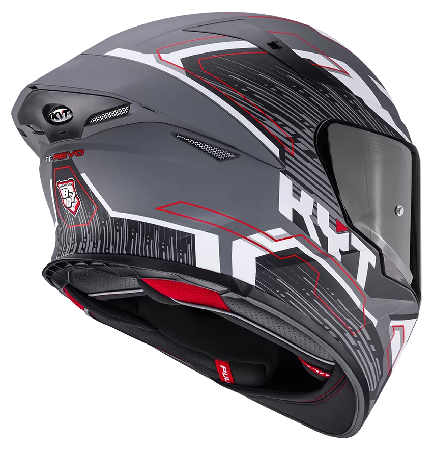CASCO KYT TT-REVO SPEEDING MATT GRL GREY/BLACK