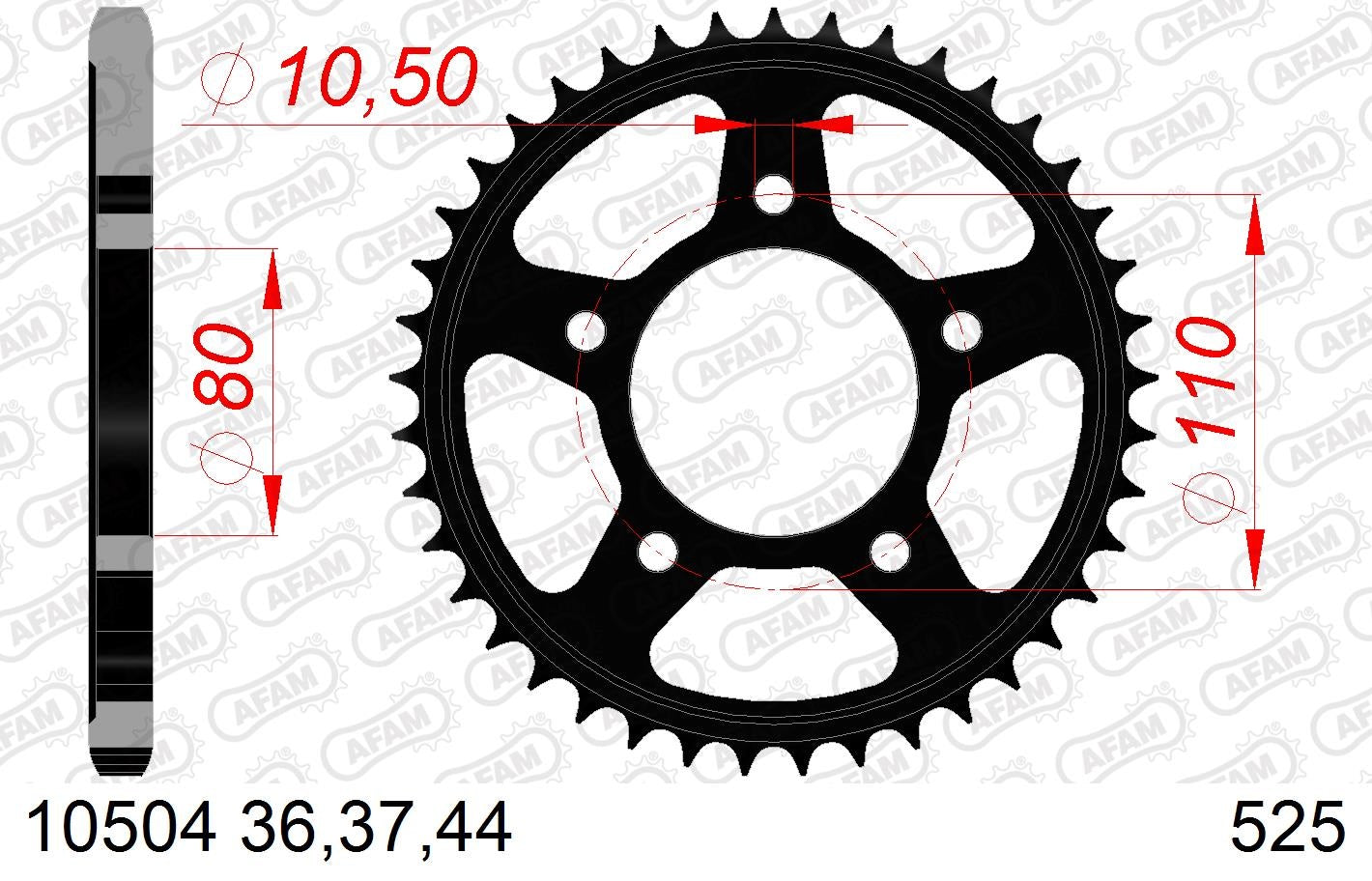 CORONA AFAM ACERO 525X44 - HONDA