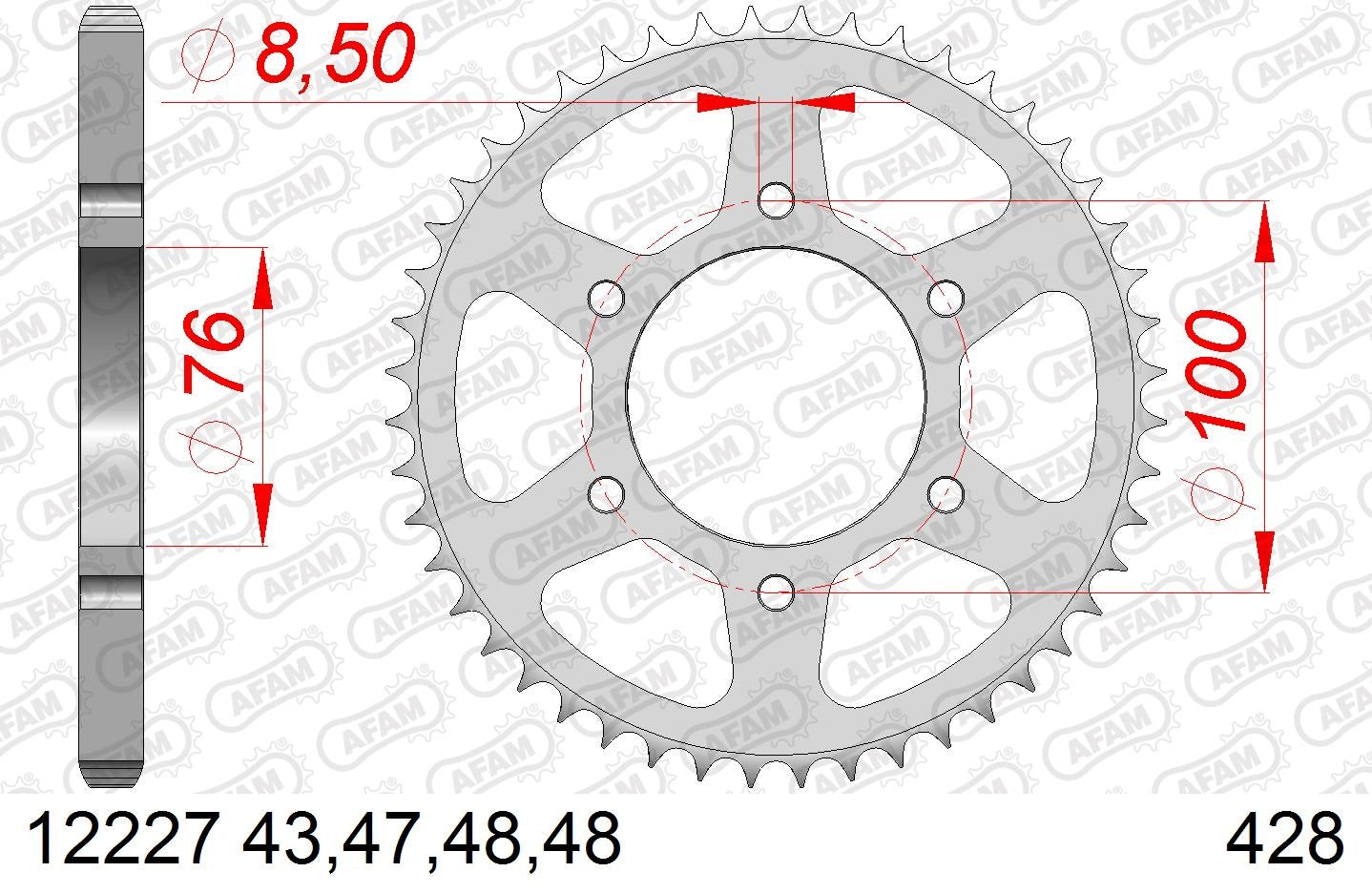 CORONA AFAM ACERO 525X48  SUZUKI