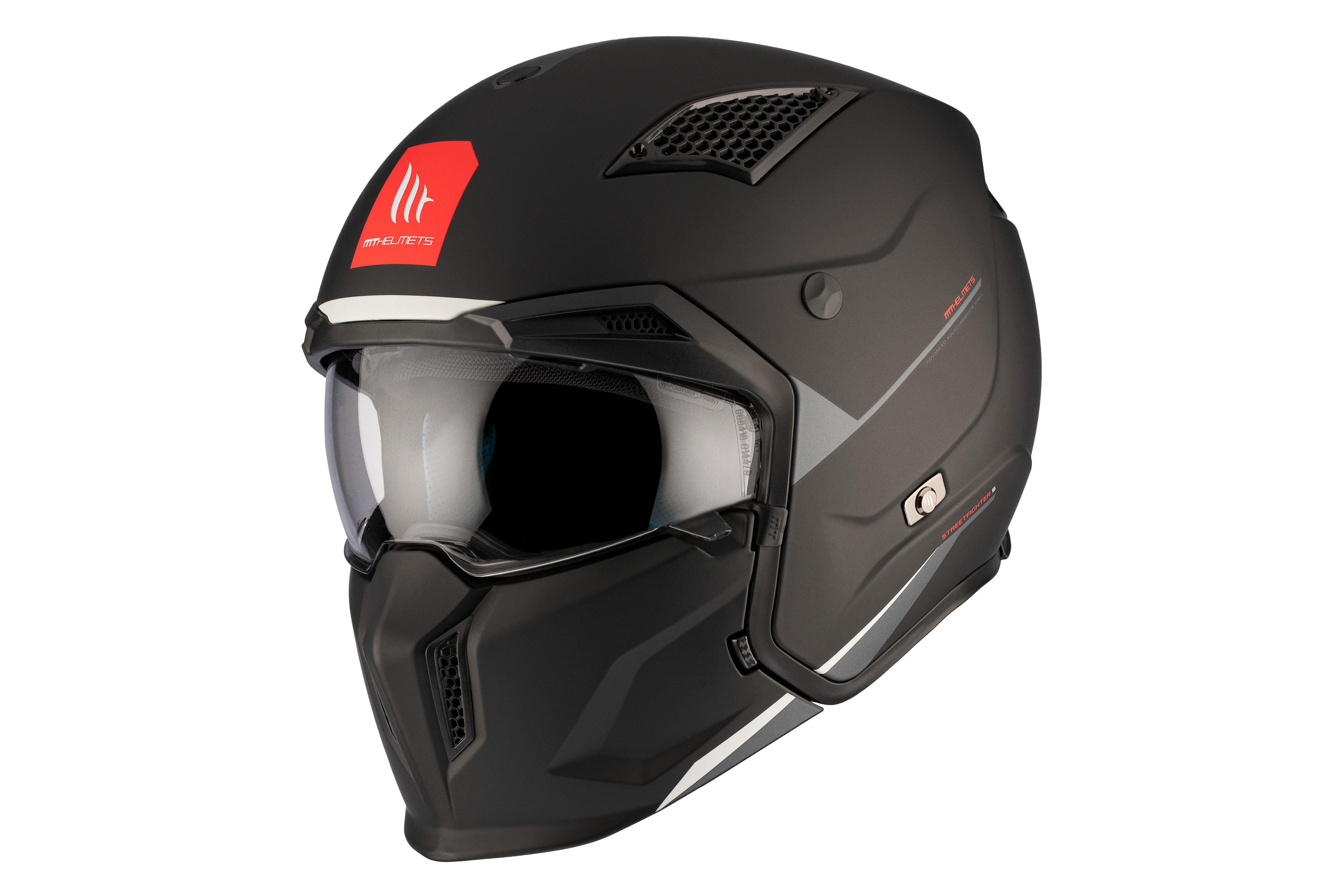 CASCO MT STREETFIGHTER S SV SOLID A1 NEGRO MATE