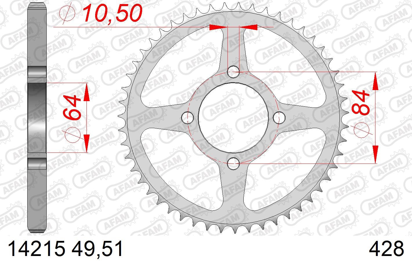 CORONA AFAM ACERO 428X49 - SUZUKI