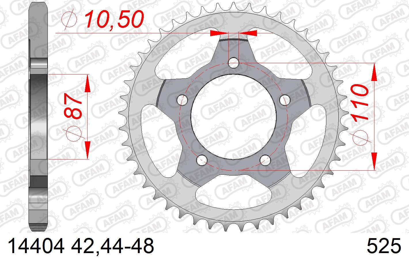 CORONA AFAM ACERO 525X48  HONDA