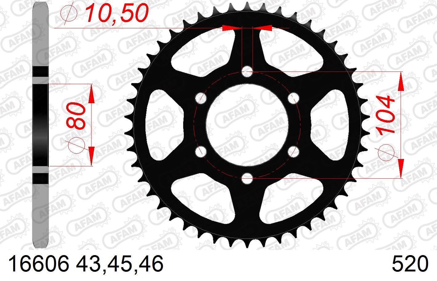 CORONA AFAM ACERO 520X46  KAWASAKI