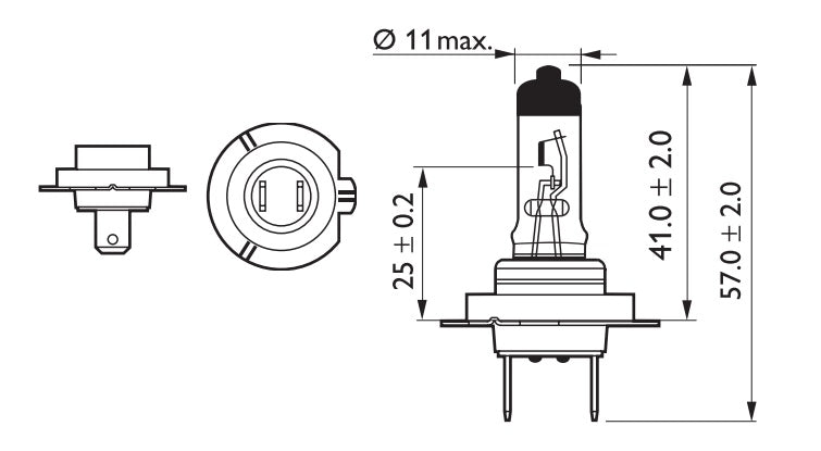 LÁMPARA PHILIPS DE ÓPTICA HALÓGENA H7 X-TREME VISION 12V 55W