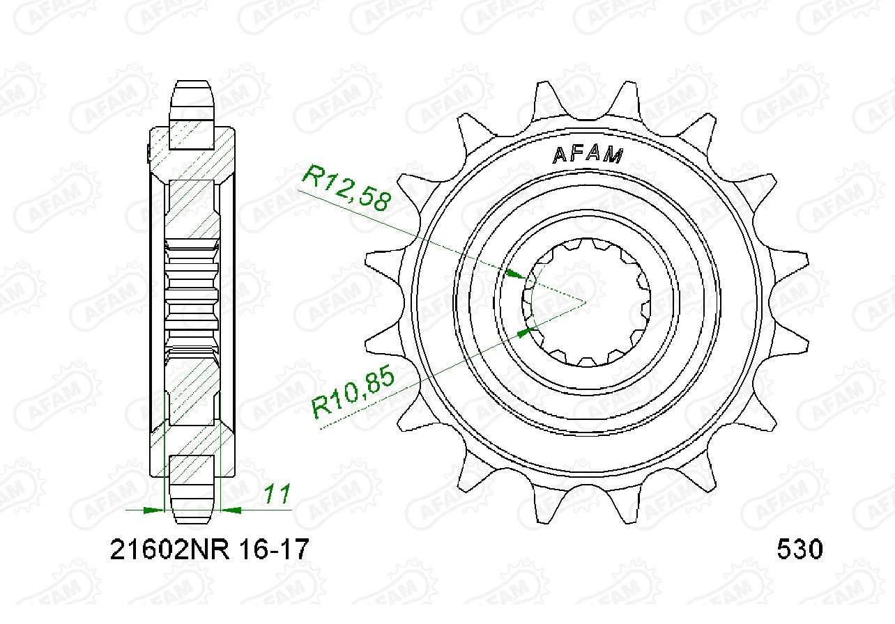 PIÑÓN AFAM 530x16  YAMAHA  - 21602X16