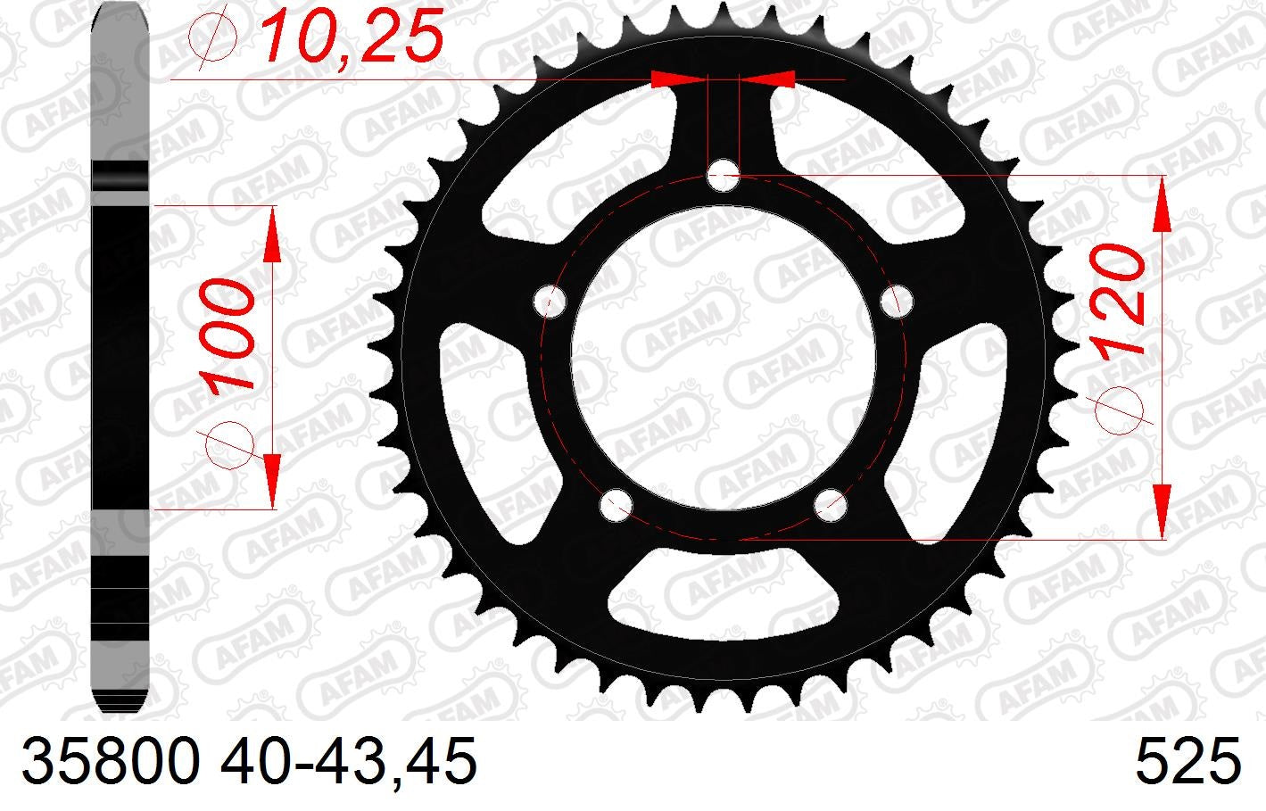CORONA AFAM ACERO 525X42 - APRILIA