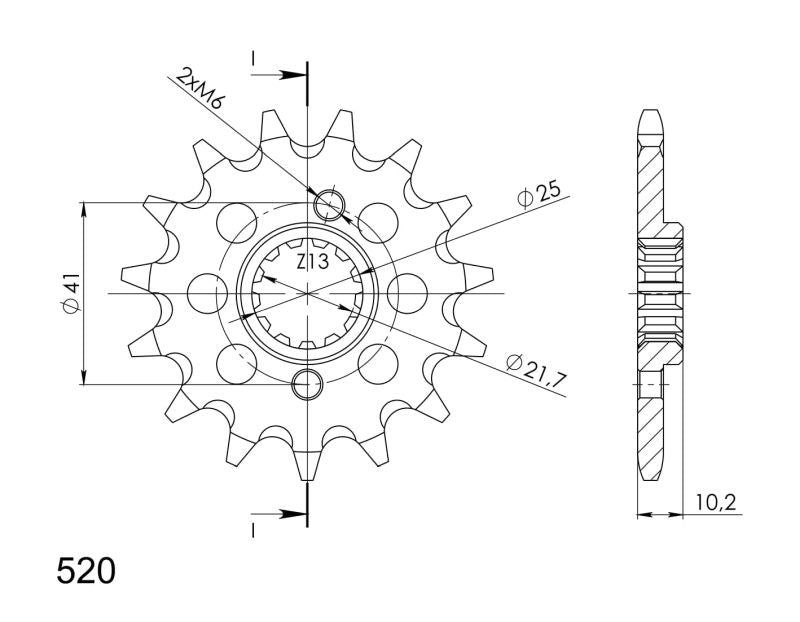 PIÑÓN CON GOMA SUPERSPROX HONDA-YAMAHA 520 X 15  - CST308X15R