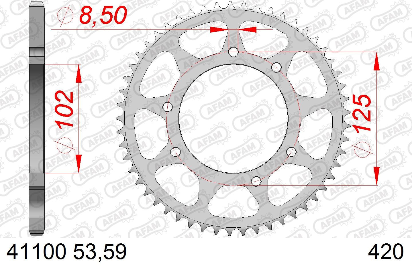 CORONA AFAM ACERO 420 x 53 DERBI