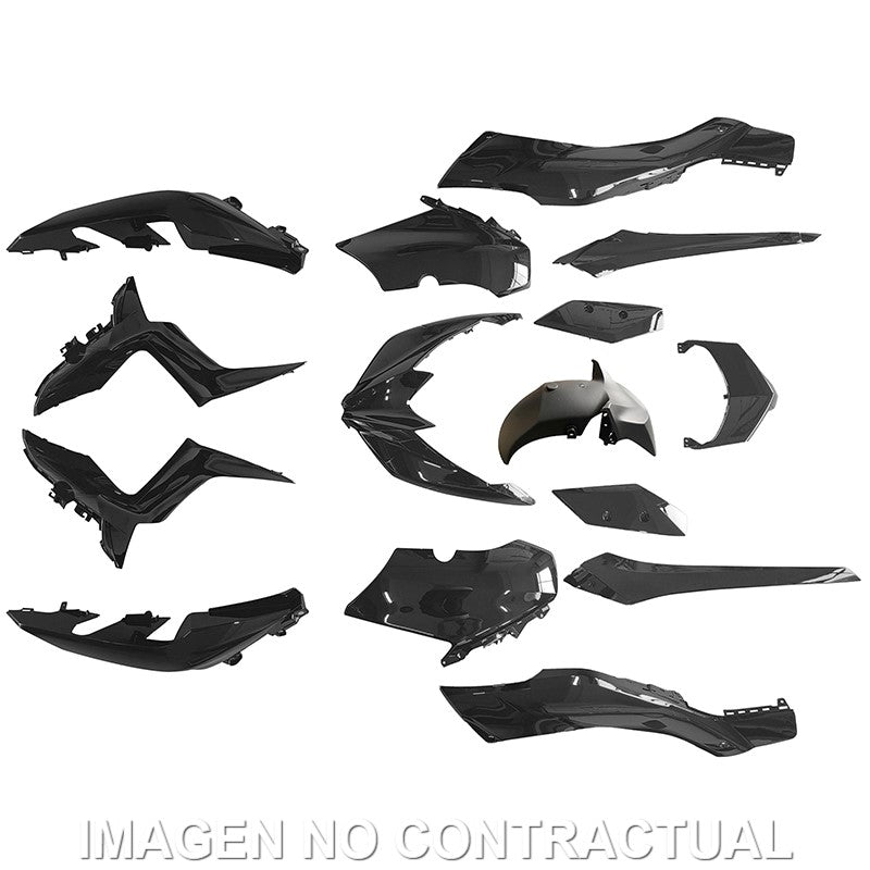 KIT PLÁSTICOS HERT YAMAHA X-MAX 125-300 15 PZAS NEGRO BRILLO